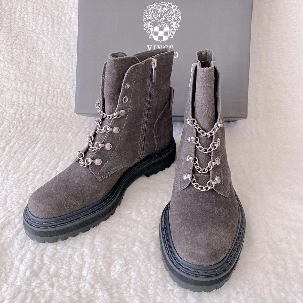 Vince Camuto Popinta Women's Lug Sole Combat Boots, Suede, Size 9M